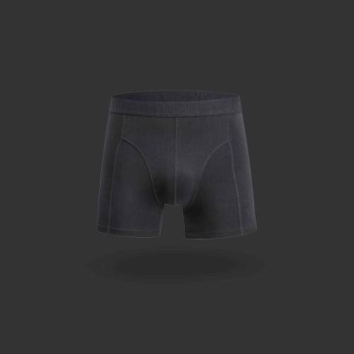 Mens Boxer Brief- No Chafe Fashion Underwear- Noir