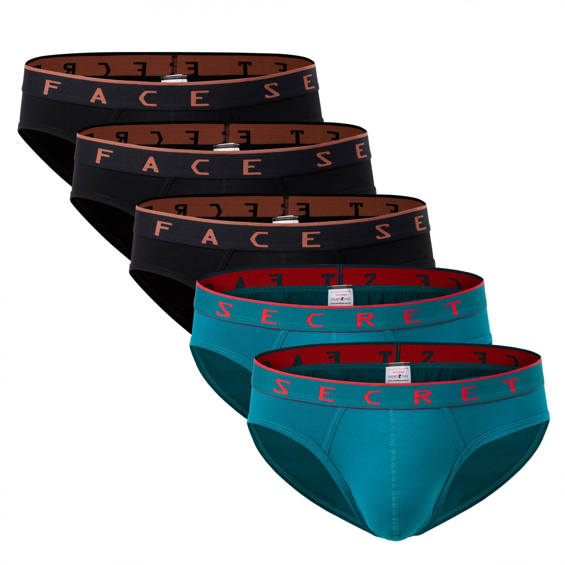Secret Face Luxury Mens Briefs - DAILY SOLID - 5 Pack