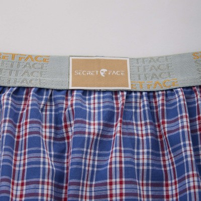 Men's Woven Boxer - Navy Red Check